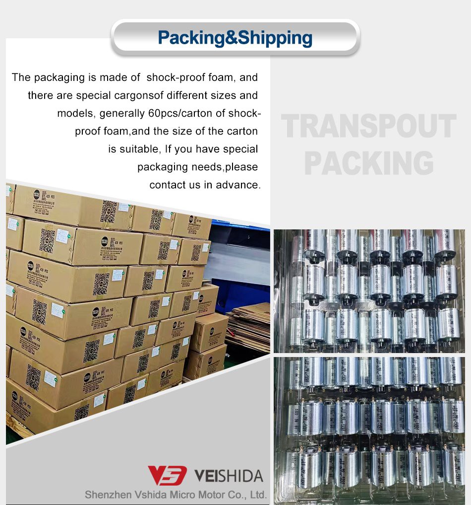 high speed 130 dc brushed motor package